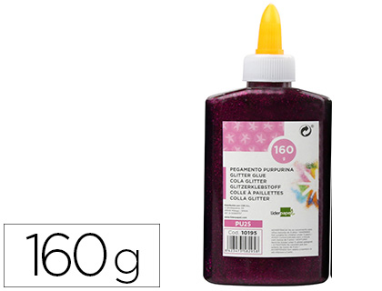 Bote 160g. pegamento purpurina Liderpapel violeta metalizado